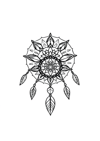Dreamcatcher Mandala Coloring Page
