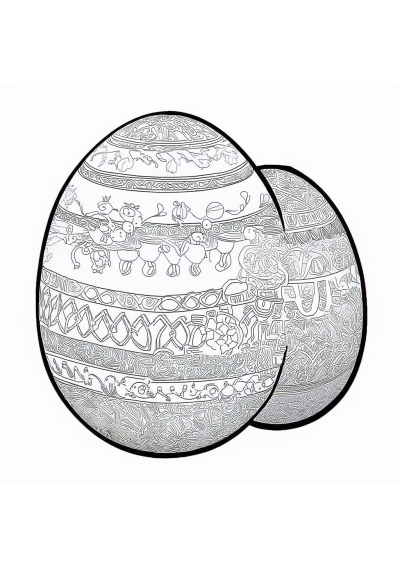 Easter Eggs Decorated Coloring Page