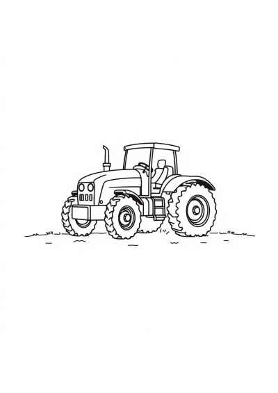 Farmer With Tractor In Space Coloring Page