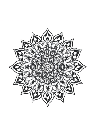 Fierce Art Nouveau Mandala Coloring Page