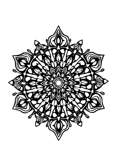 Fierce Bohemian Mandala Coloring Page