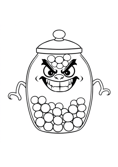 Fierce Candy Jar Coloring Page