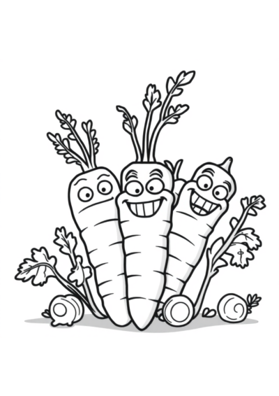 Fierce Carrot Bunch Coloring Page