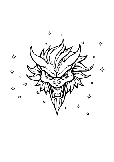 Fierce Constellation Pattern Coloring Page