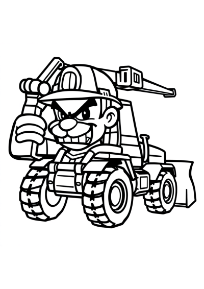 Fierce Construction Worker Coloring Page