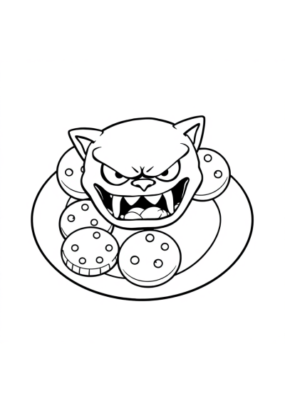 Fierce Cookies Plate Coloring Page