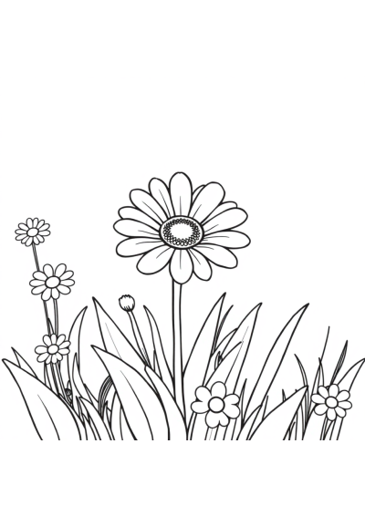 Fierce Daisy Meadow Coloring Page