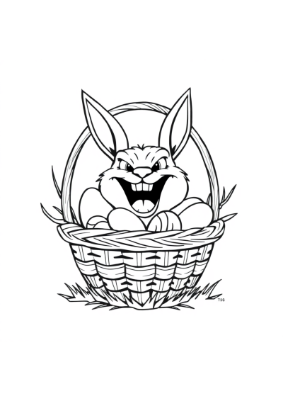 Fierce Easter Basket Coloring Page