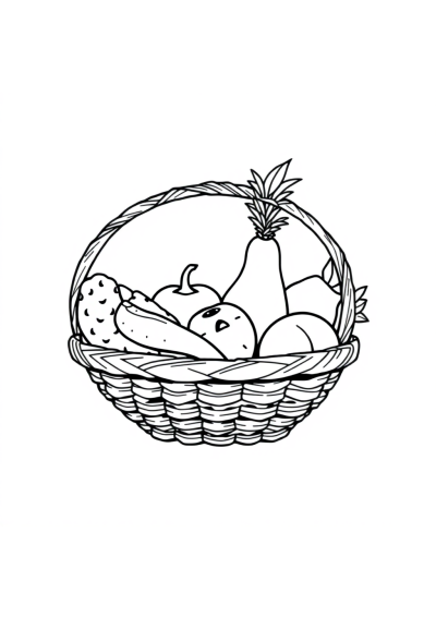 Fierce Fruit Basket Coloring Page