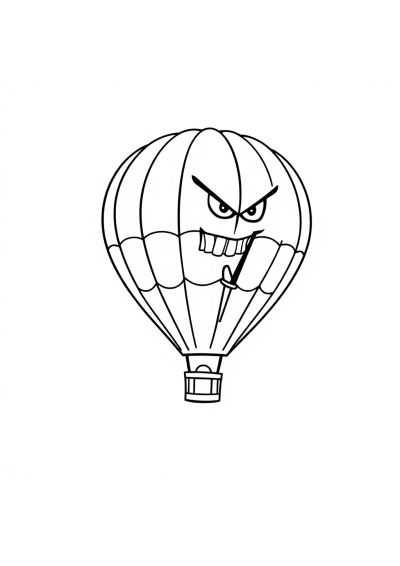 Printable Fierce Hot Air Balloon Coloring Page