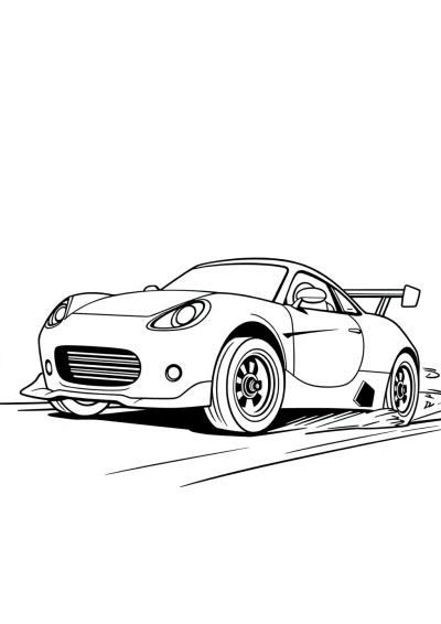 Fierce Race Car Speeding Coloring Page