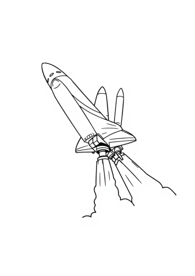 Fierce Space Shuttle Launch Coloring Page