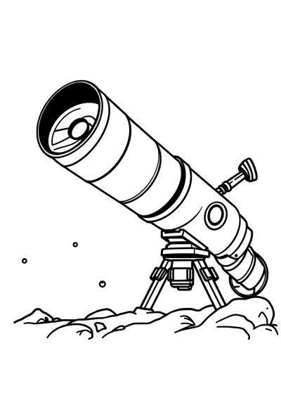 Fierce Space Telescope Coloring Page
