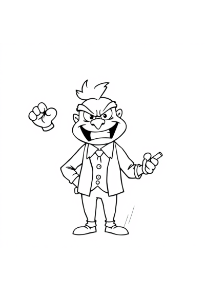 Fierce Teacher At Blackboard Coloring Page