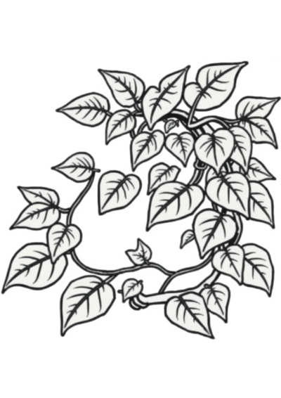 Fierce Vine With Leaves Coloring Page