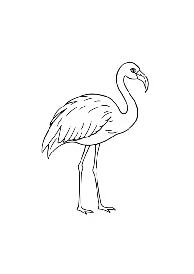 Flamingo Standing In Space Coloring Page