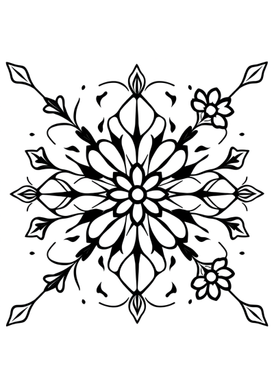 Floral Pattern Tile Coloring Page