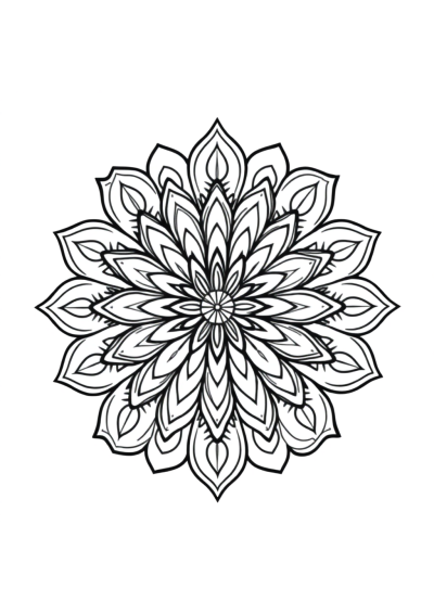 Flower Of Life Mandala With Flowers Coloring Page