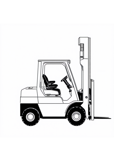 Forklift Coloring Page