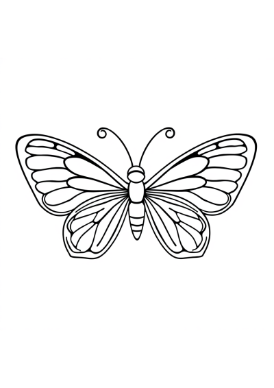 Friendly Butterfly With Detailed Wings Coloring Page