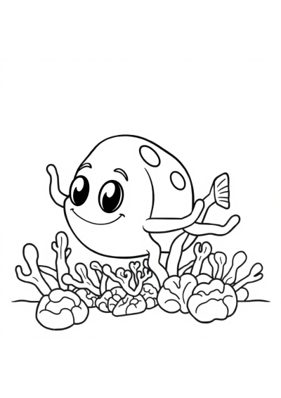 Friendly Coral Reef Coloring Page