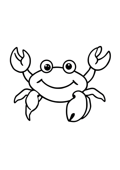Friendly Crab On Beach Coloring Page