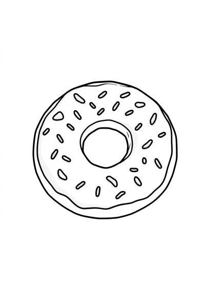 Friendly Donut With Sprinkles Coloring Page