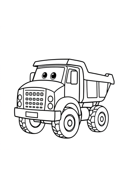 Friendly Dump Truck Coloring Page