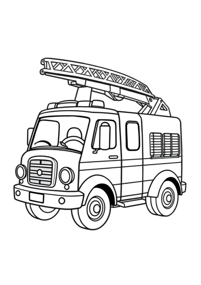 Friendly Fire Truck Coloring Page