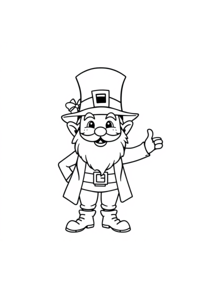 Friendly Leprechaun Coloring Page
