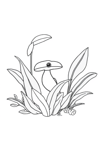 Friendly Rainforest Plants Coloring Page