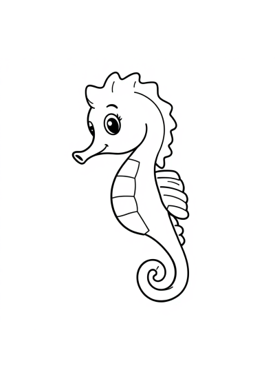Friendly Seahorse Coloring Page