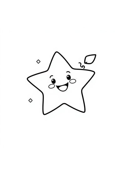 Friendly Shooting Star Coloring Page