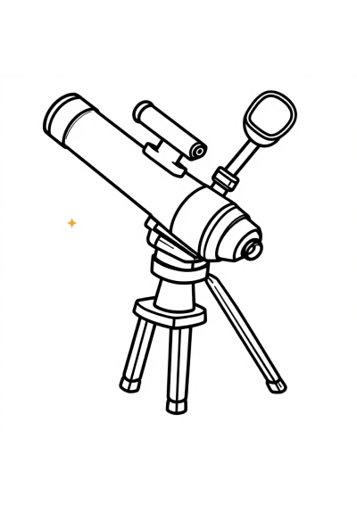 Friendly Space Telescope Coloring Page