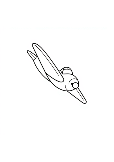 Funny Airplane Flying Coloring Page