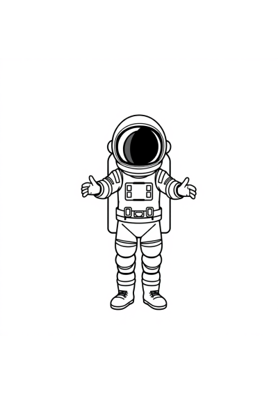 Funny Astronaut In Suit Coloring Page