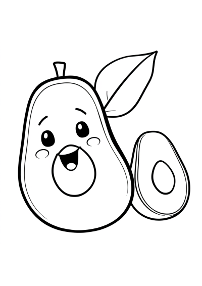 Funny Avocado Coloring Page