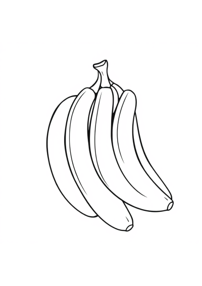 Funny Banana Bunch Coloring Page