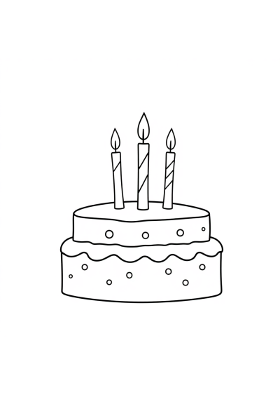 Funny Birthday Cake With Candles Coloring Page