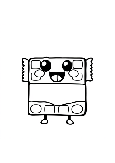 Funny Chocolate Bar Coloring Page