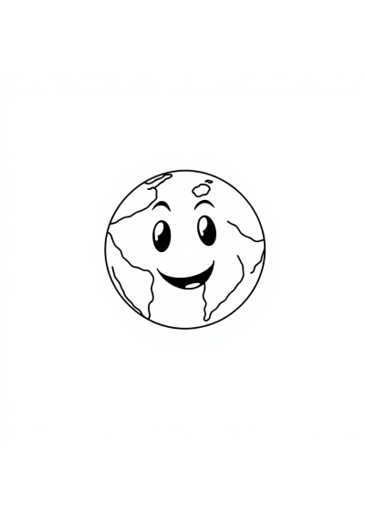 Detailed Funny Earth From Space Coloring Page