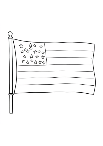 Funny Fourth Of July Flag Coloring Page