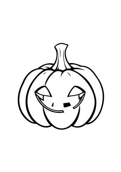 Funny Halloween Pumpkin Coloring Page