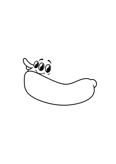 Funny Hot Dog Coloring Page