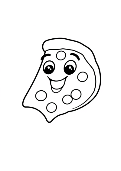 Funny Pizza Slice Coloring Page