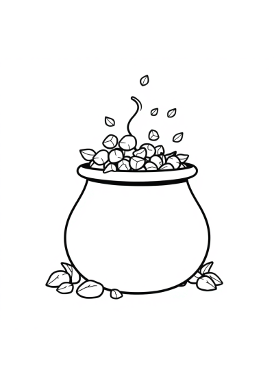 Funny Pot Of Gold Coloring Page
