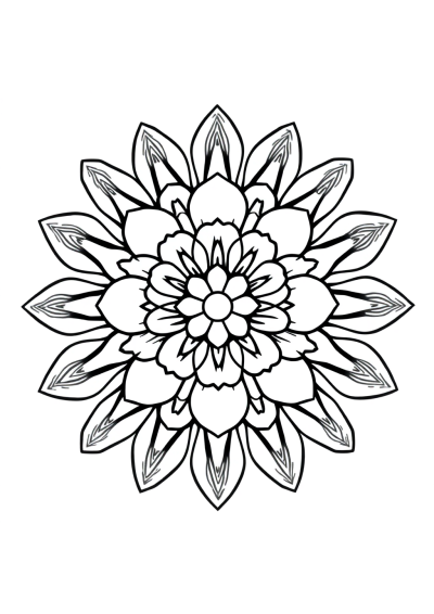 Funny Rose Mandala Pattern Coloring Page