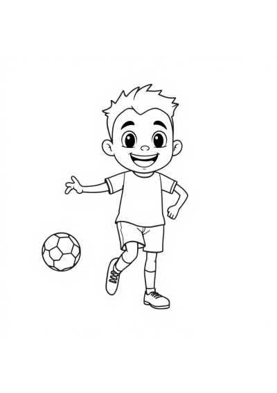Funny Soccer Player Coloring Page
