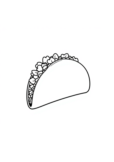 Funny Taco Coloring Page