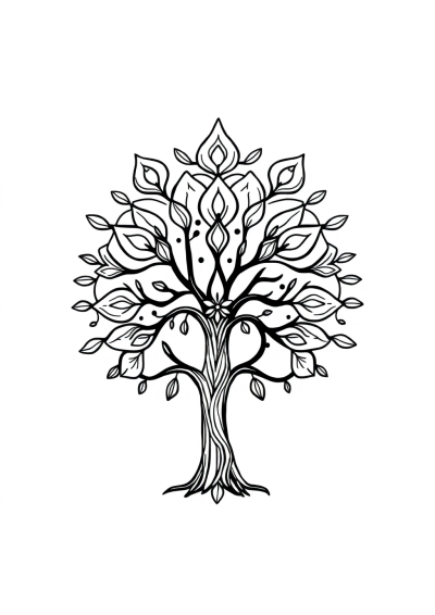 Funny Tree Of Life Mandala Coloring Page